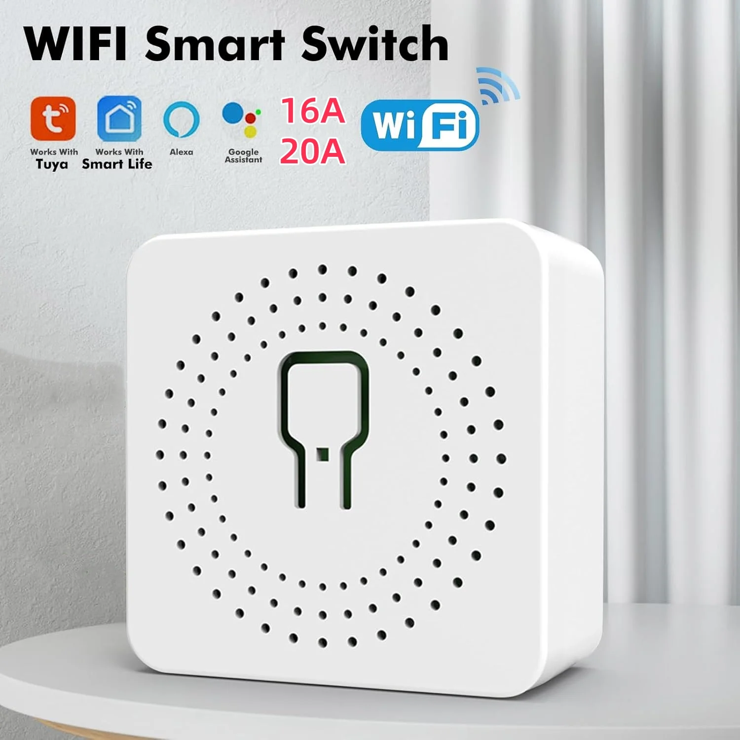 16A/20A Tuya WiFi Smart Switch RF433MHz Interruttore domotico Controllo vocale con Alexa Google Home AC100-240V Controllo bidirezionale
