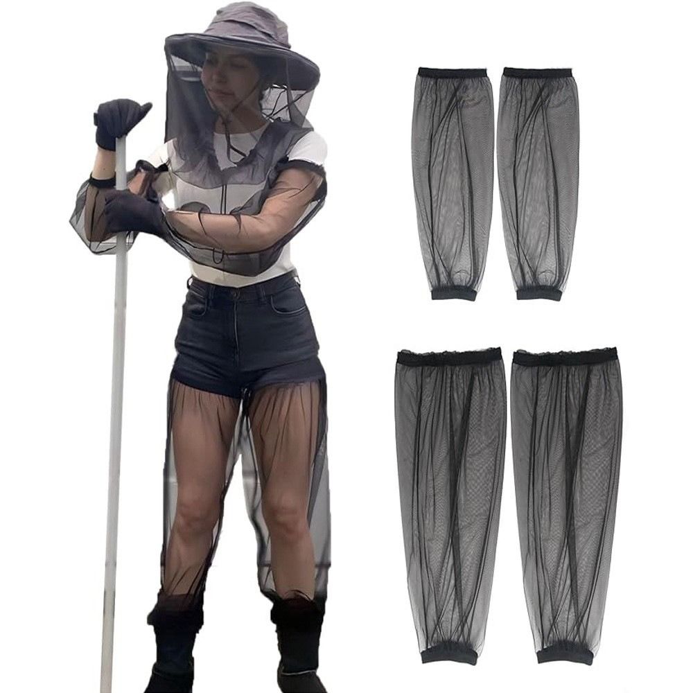 Anti-muggen Ademende beenhoezen Buiten kamperen Wandelen Mesh Arm en been Klamboes Insectenbestendige hoed voor vissen