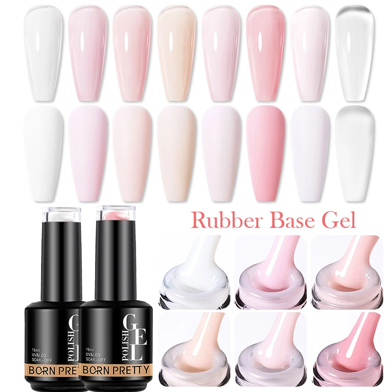Sinh Ra Khá Pro Milky Pink Đế Cao Su Gel Móng Tay Lấp Lánh 15Ml Bán Vĩnh Cửu Dầu Bóng Ngâm Tắt Tự san Bằng UV LED Gel