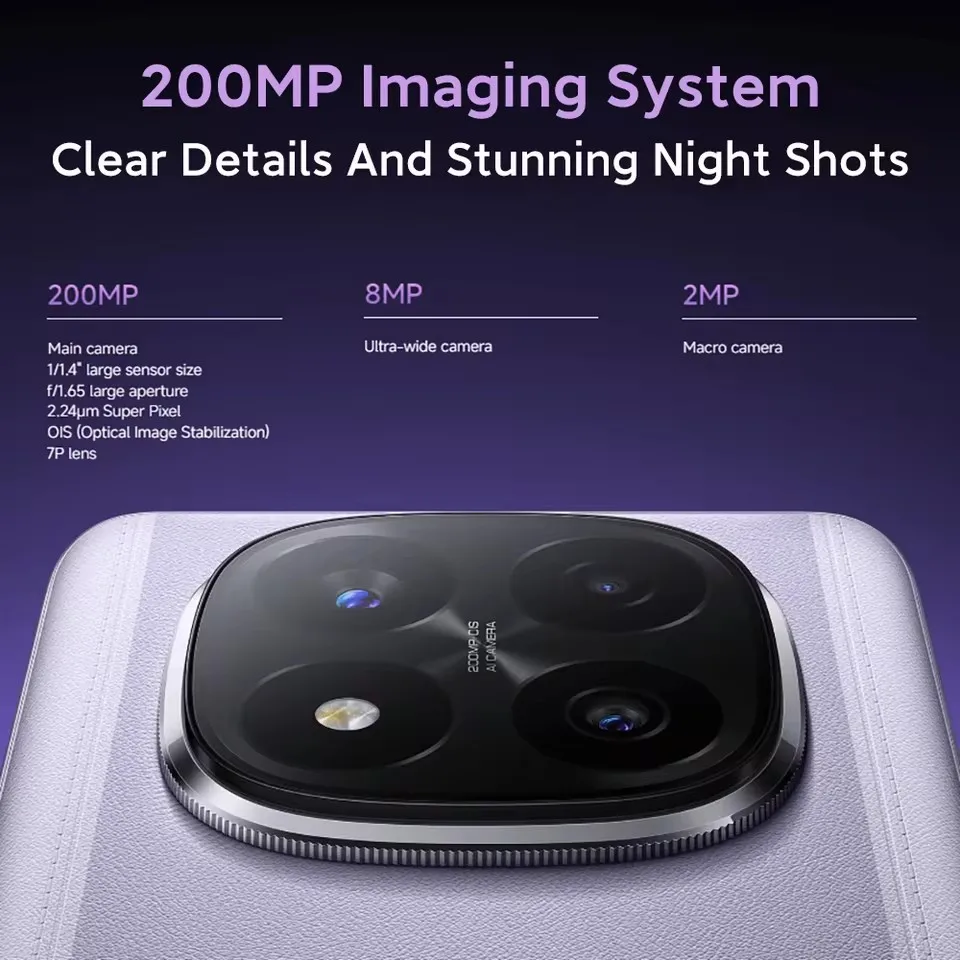 Globalna wersja Xiaomi Redmi Note 14 Pro Plus 5G Smartphone 200MP AI Camera Snapdragon 7s Gen 3 NFC 120W 5110mAh Battery