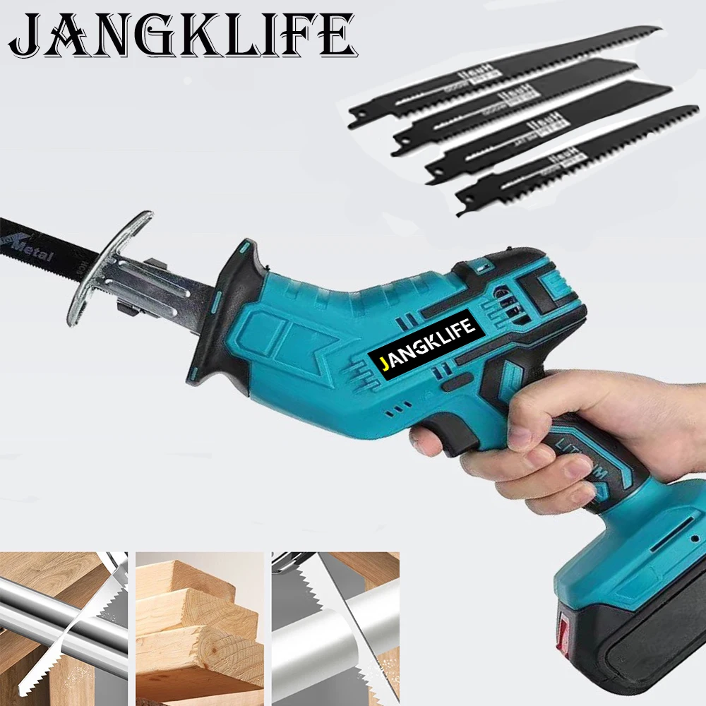 Akku-Säbelsäge, 18 V, einstellbare Geschwindigkeit, elektrische Säge, Holz, Metall, Rohrschneiden, passend für Makita 18 V Akku (ohne Akku)