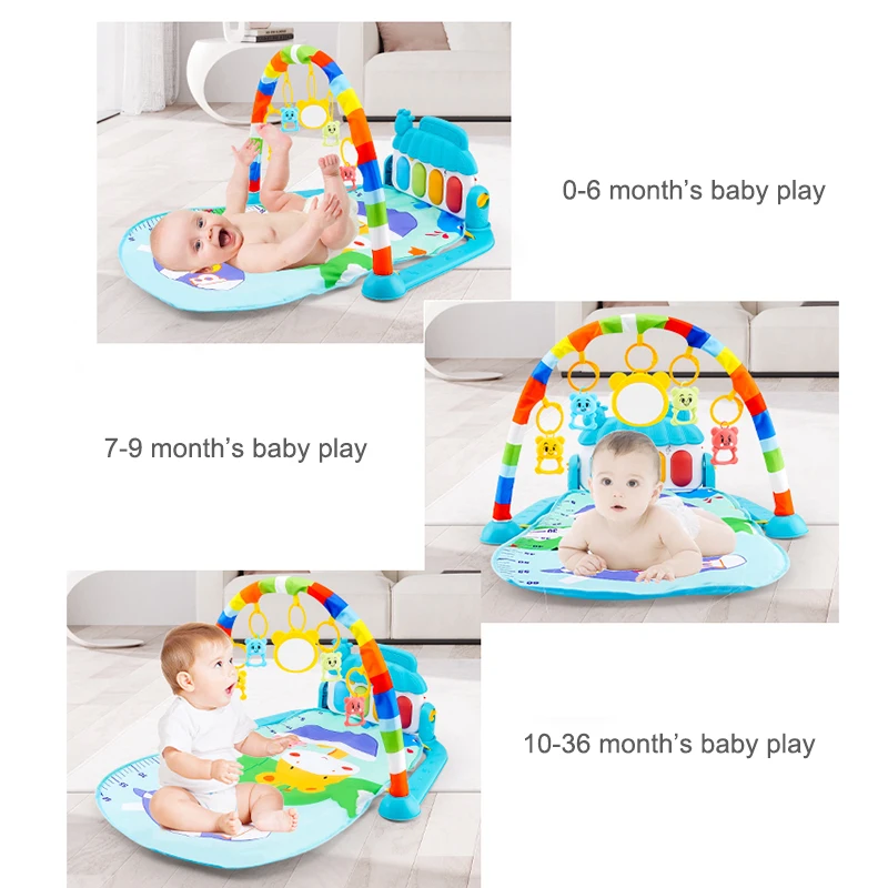 Musical bebê atividade ginásio rack jogar esteira criança quebra-cabeça tapete teclado de piano infantil playmat rastejando jogo almofada brinquedo do bebê presente