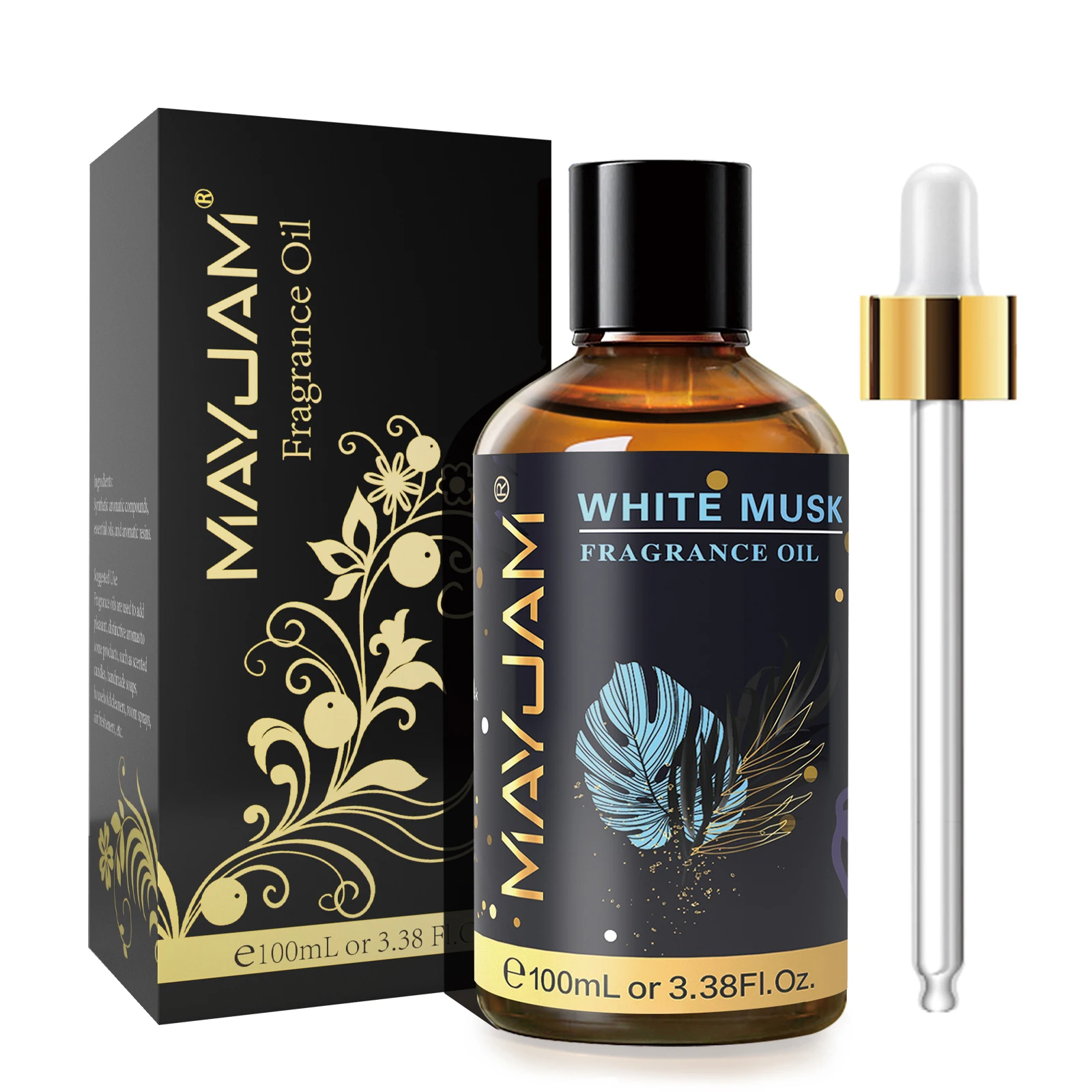 MAYJAM 100ml Oli profumati con contagocce per umidificatore Diffusore per auto Muschio bianco Gomma da masticare Sea Breeze Freesia Baby Powder