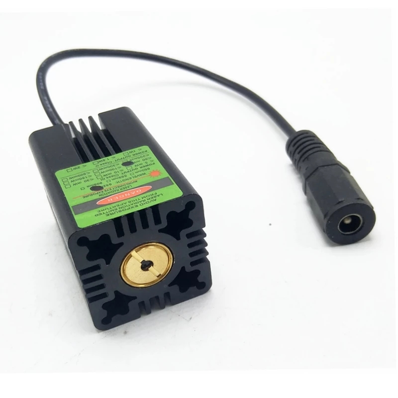 Industrial 532nm 50Mw Green Spot Beam Modul Laser Diode 12V dengan Lensa Kaca