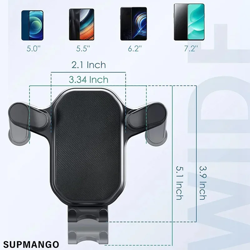 Nuevo soporte para teléfono de coche por gravedad, gancho para salida de aire, soporte para teléfono con rotación de 360 grados, soporte para teléfono inteligente para coche, colocación con una sola mano