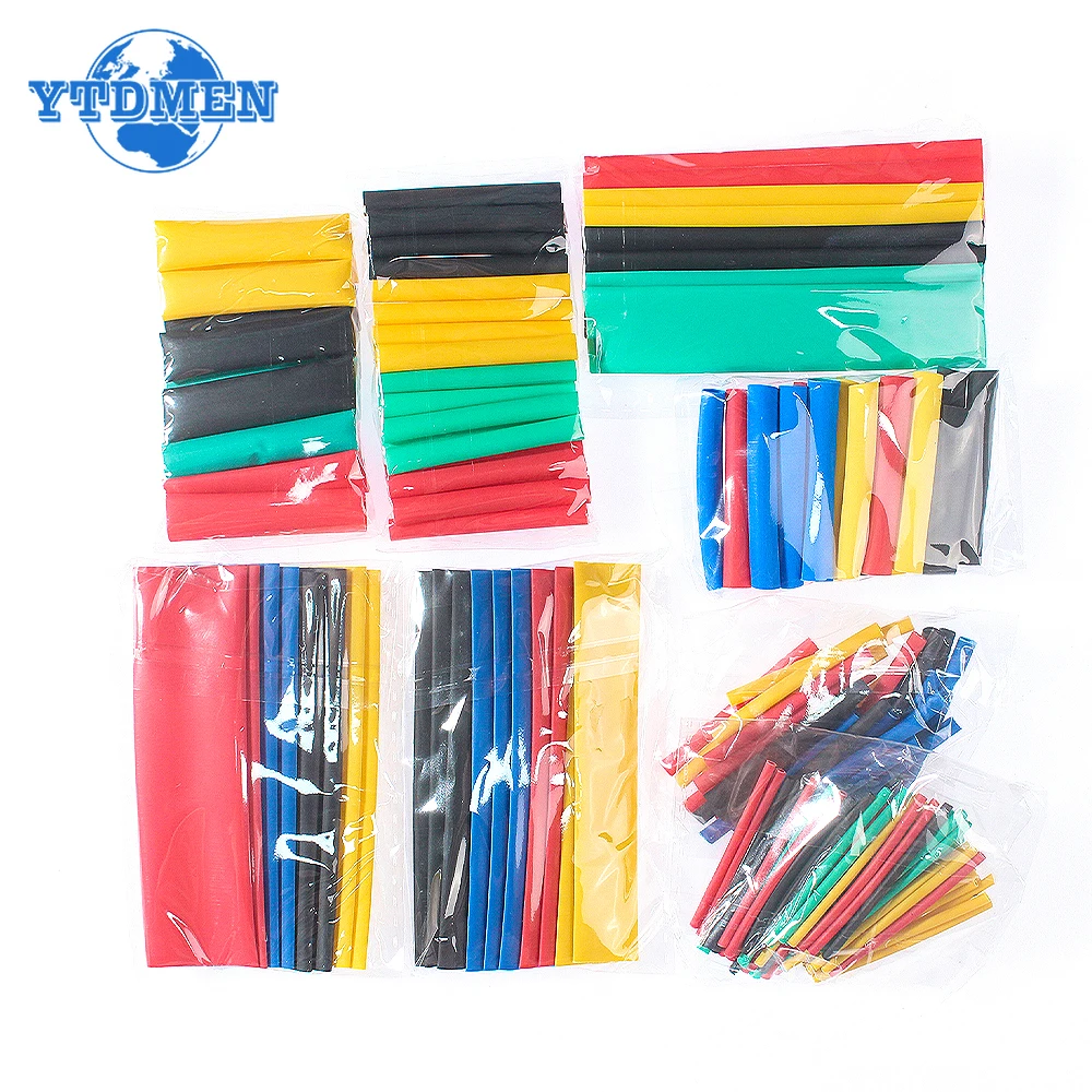 127-750pcs 열 수축 튜브 내열성 튜브 열 수축 포장 키트 전기 연결 와이어 케이블 절연 슬리브