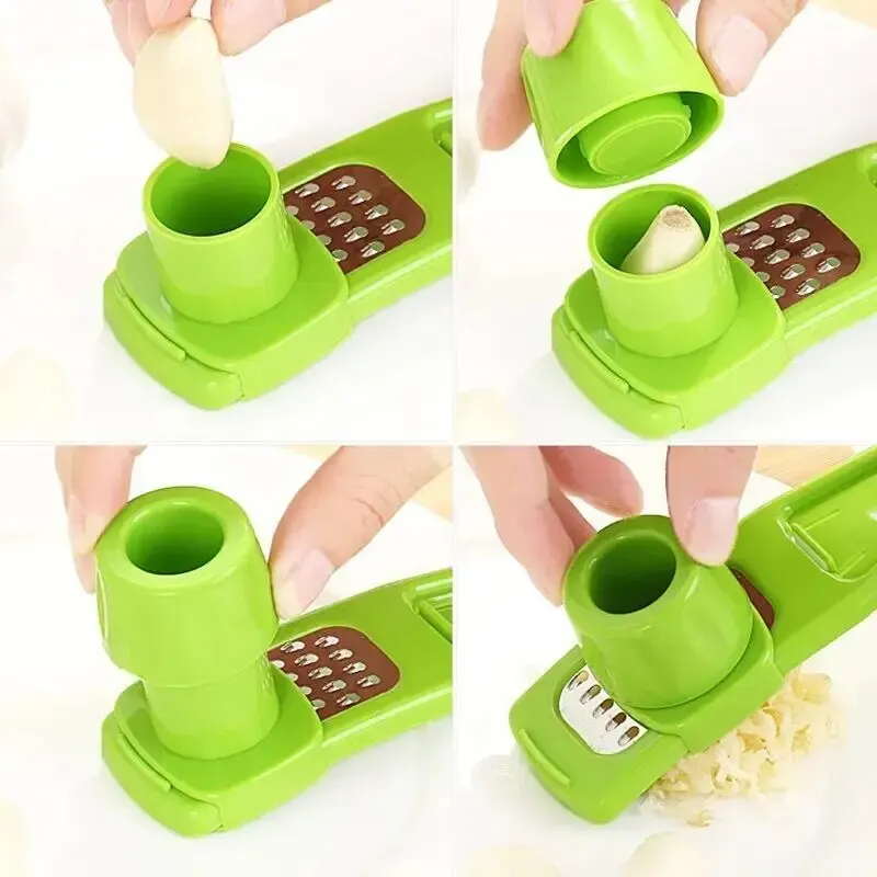 Mini moedor de alho para cozinha, Prensa de alho criativa, Mash, Mashing Manual de alho, Gadgets verdes