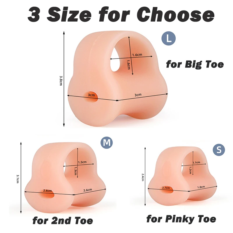 Pexmen 2Pcs Toe Separator Bunion Corrector Gel Toe Spacer Toe Protector Relief Pain from Bunion Overlapping and Drifted Toe