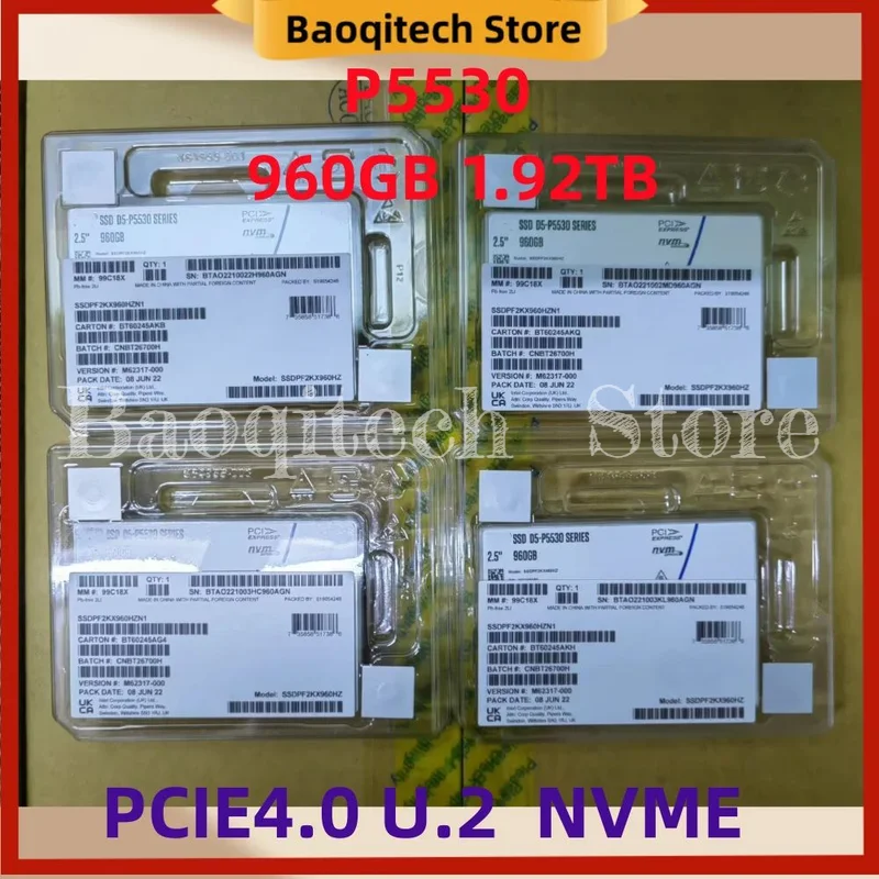 SSD P5530 960G 1.92T U.2 NVME 2.5 PCIE4.0X4 Enterprise Unidad de estado sólido pcie 4.0 u. 2 servidor Para Intel