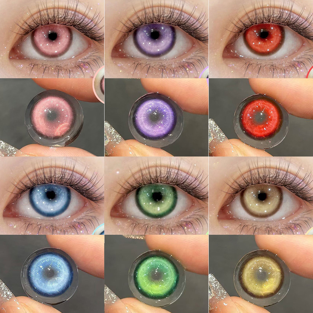 JeweLens Cosplay Miopia Corlor Lentes de Contato Anime Aluno 6 Meses 1 Par Halloween Lentes de Olho Bonito
