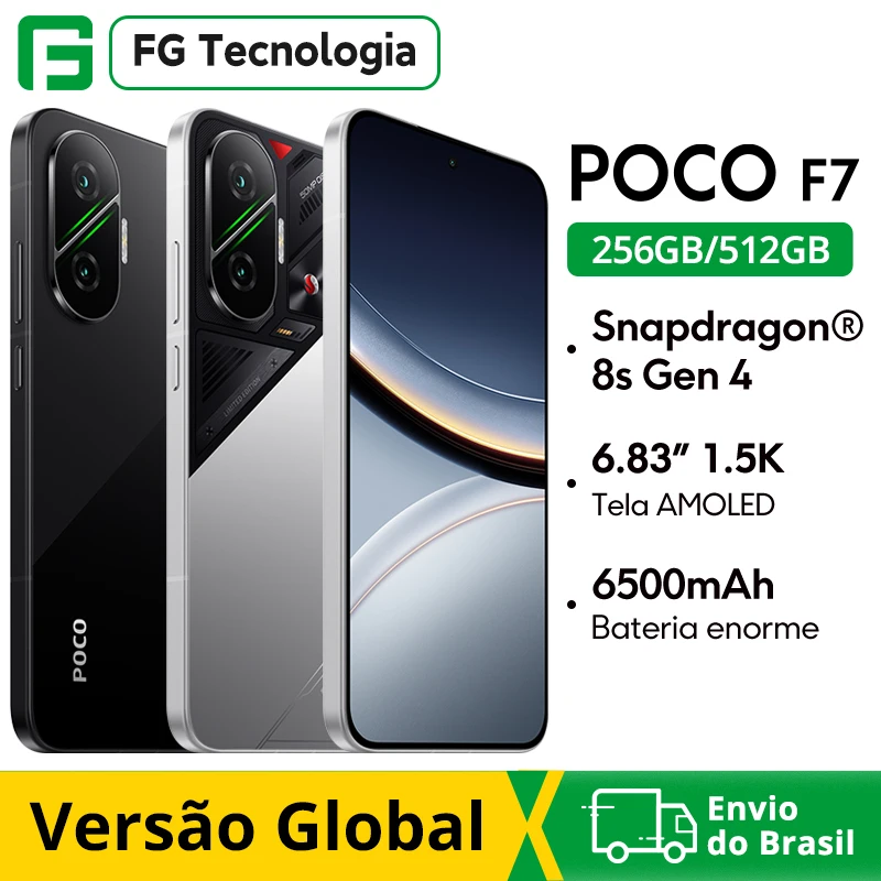 【Estreia mundial】POCO F7 5G Versão Global Snapdragon ®   8s Gen 4 NFC 6.83 1.5K AMOLED Display 50MP Câmera OIS 6500mAh Smartphone