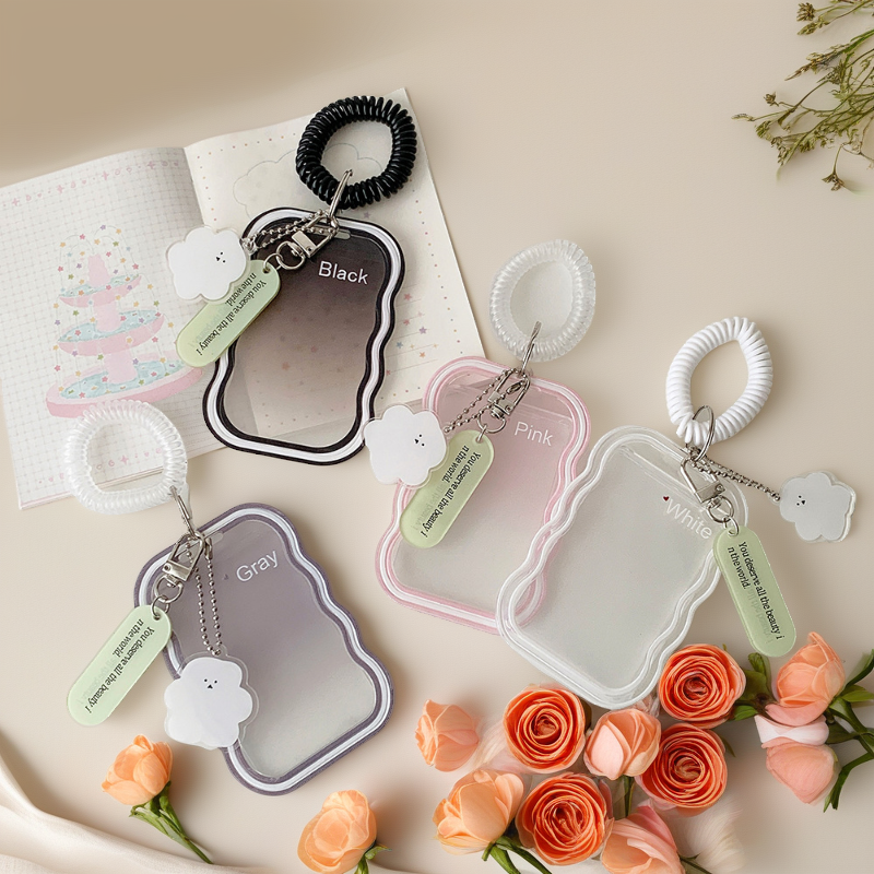 Ins Transparent Student Card Holder; Meal Card School Spring Pendant Keychain
