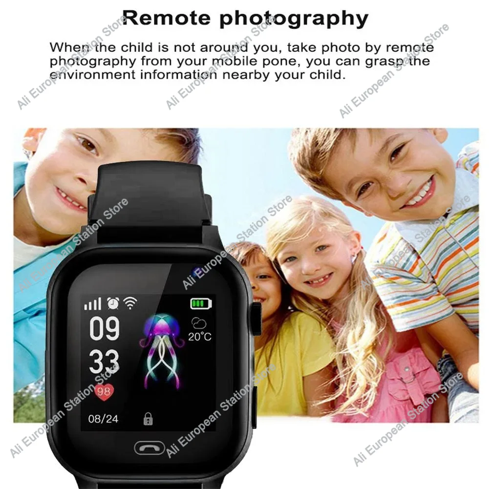 Montre connectée 4G pour enfants, SOS, localisation GPS, appel vidéo, carte Sim, caméra avec écran tactile léger, étanche