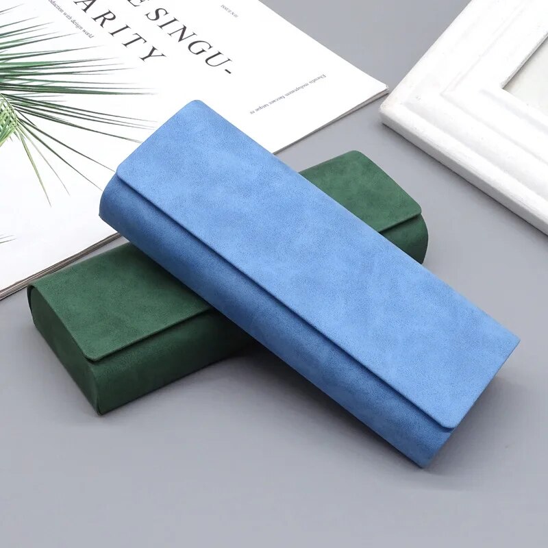 Hard-shell Spectacle Case Men Women Glasses Case PU Leather Portable Anti-extrusion Sunglasses Storage Box Folding Eyewear Pouch