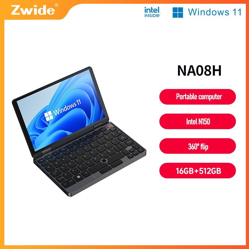Zwide Mini Laptop 8-inch touch screen two-in-one convenient pocket business trip business office entertainment