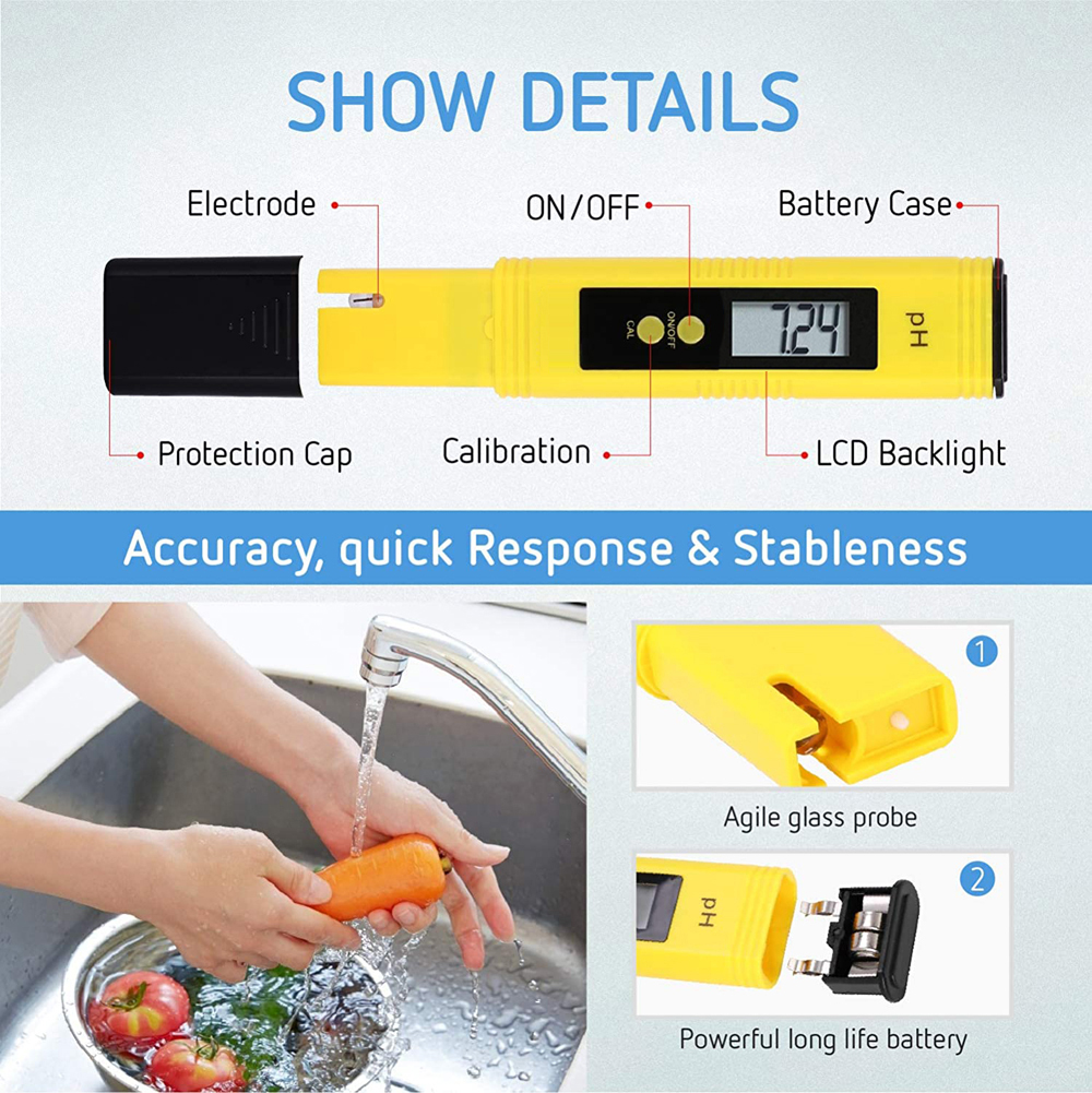 2 個 TDS PH メーターデジタル水テスター 0.01ph 高精度 PH メーター 0-9990ppm 温度 TEMP PPM テスター