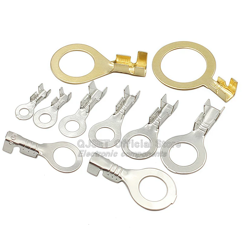 100PCS Circular Terminal Blocks DJ431 O-ring lugs Cold Pressed Connectors ทองแดง lugs Terminal Blocks เปิดปลายเปลือย 6.3 มม.