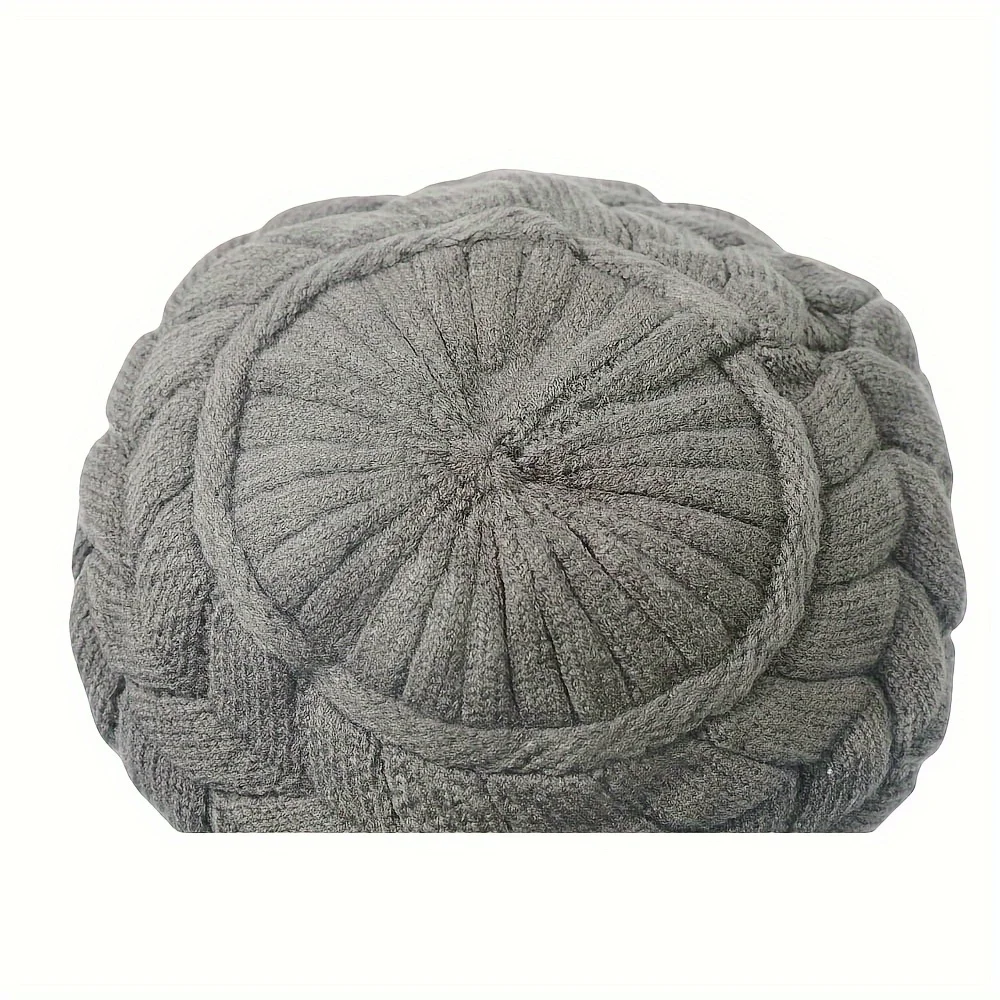 Chapéus de malha de inverno com aba de viseira, forro duplo macio para mulheres, gorros quentes e elegantes, bonés de neve desleixados, 1 peça