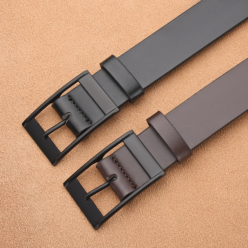 Novo cinto de luxo masculino couro do plutônio cinto de metal pino fivela de alta qualidade bem conhecido marca designer cinto jeans cinto masculino