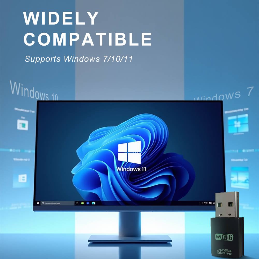 WALRAM AX900 Wifi 6 Adattatore Mini USB WIFI 6 Dongle Scheda di rete 2.4GHz/5GHz Cle Wi-Fi Lan Adattatore Driver PC gratuito 600M Ricevitore
