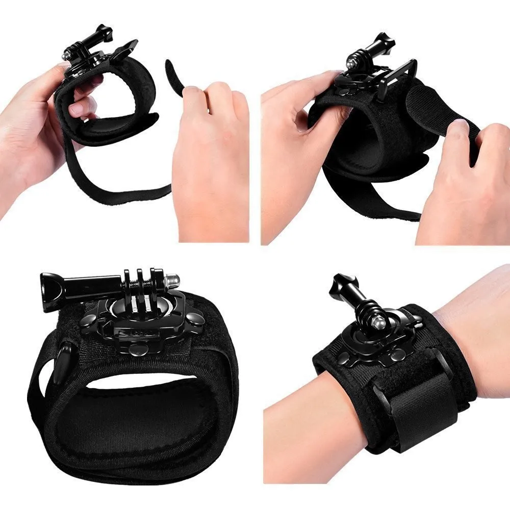 Supporto per cinturino da polso con rotazione di 360 gradi per GoPro 13 12 11 10 9 Supporto per cinturino da polso per guanto da polso per accessori DJI OSMO Action 4/5Pro