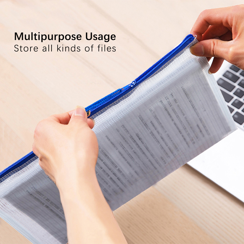 12 stücke Mesh Mäppchen Dokument Tasche Wasserdichte Zip Datei Ordner A4 Schule Bürobedarf Bleistift Fall Lagerung Taschen