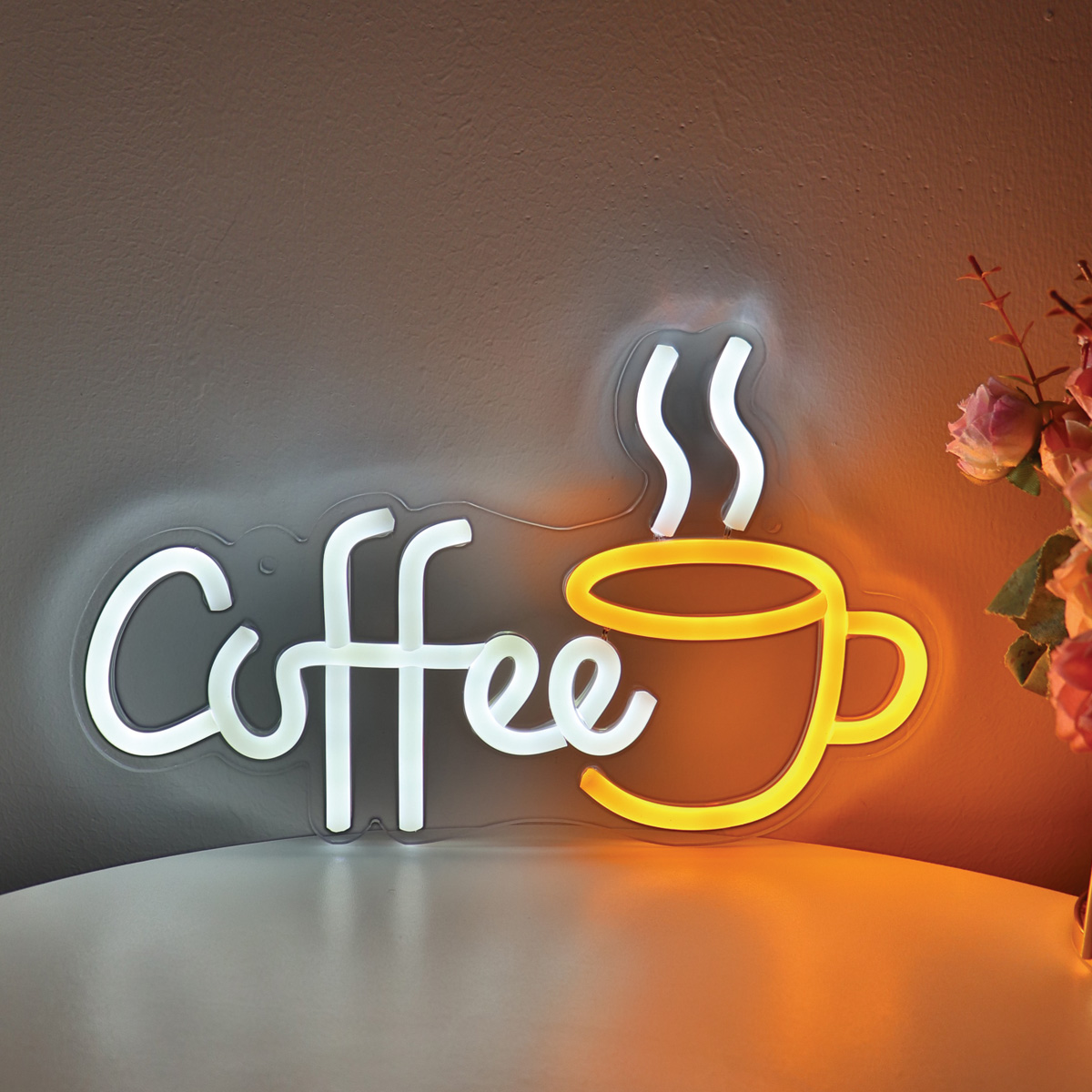 1pc criativo café com copo led sinal de néon luz para sala festa pub clube leite chá café decoração da parede 11.1 ''* 6.73''