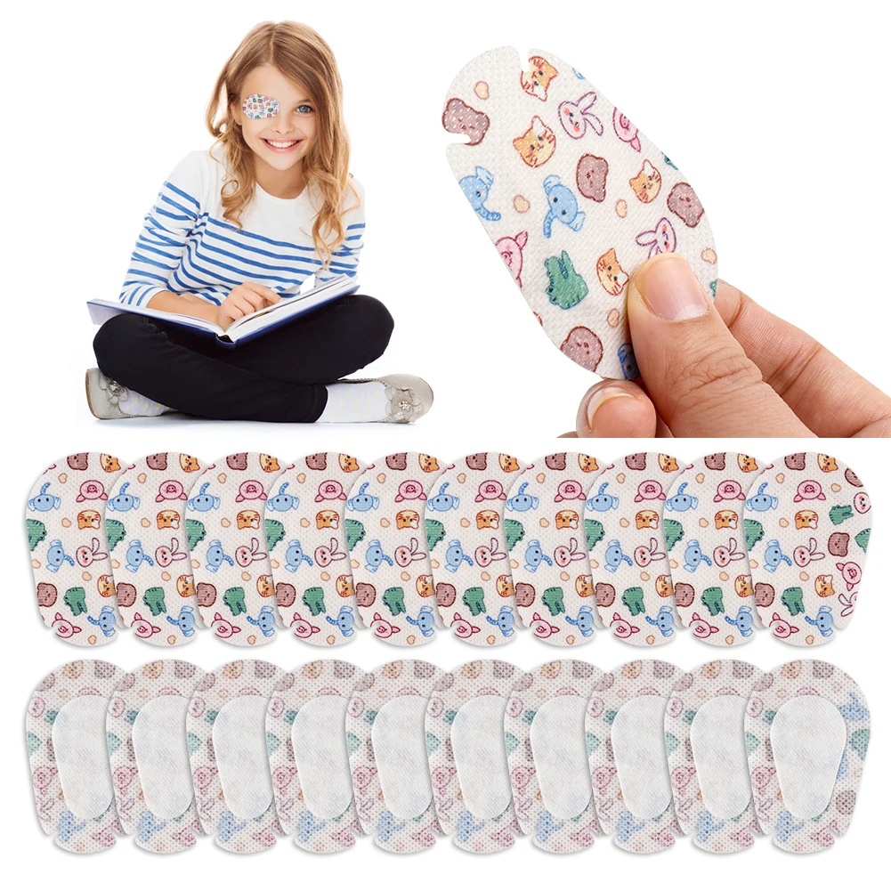 20/60Pcs Breathable Amblyopia EYE PATCH Band Aid การ์ตูนเด็ก Disposable Medical Steile Eye Pad กาวผ้าพันแผล First Aid Kit