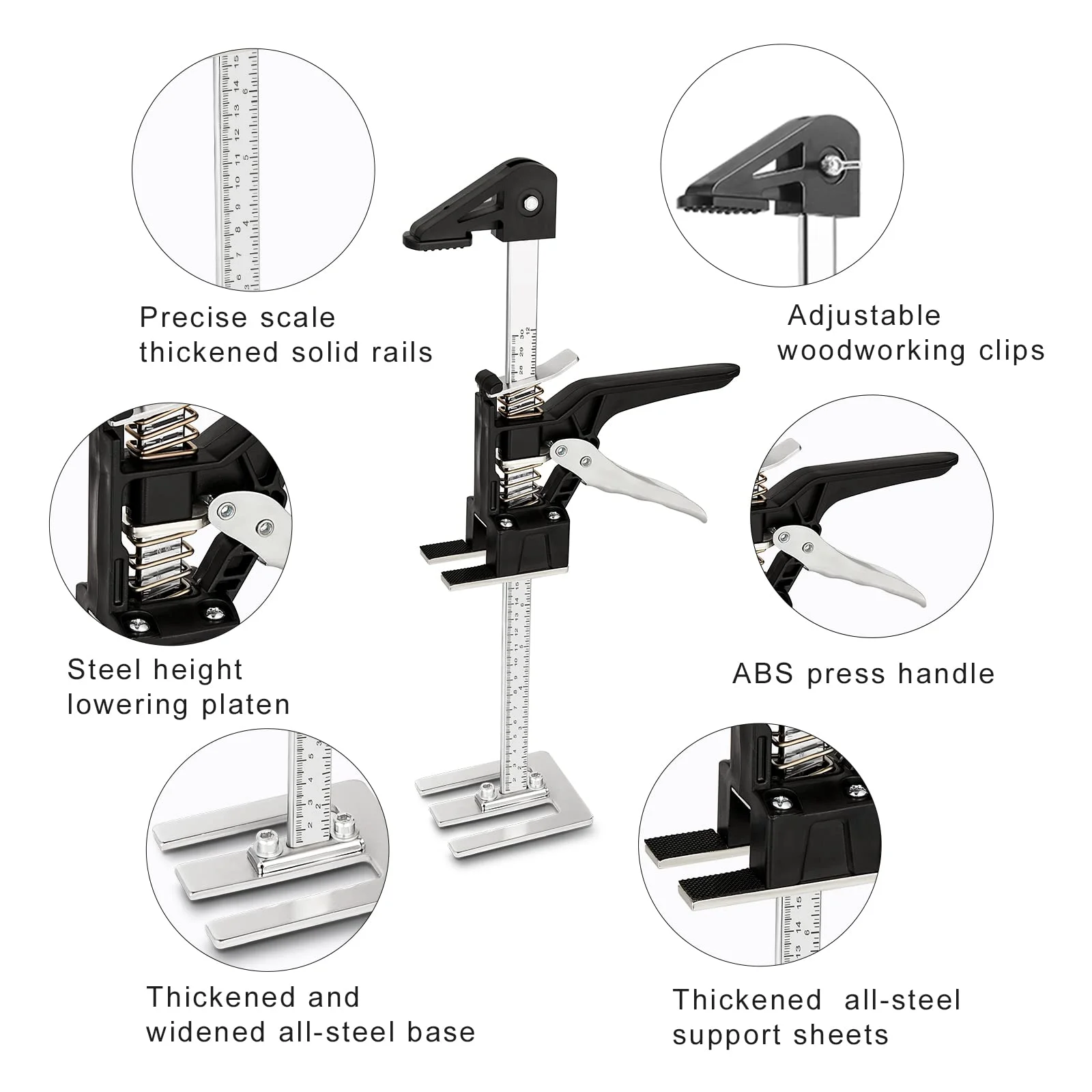 Labor Saving Arm Hand Lifting Jack Tool with Storage Bag 15.55 Inch Furniture Lifter Effort Elevator for Installing Cabinets etc