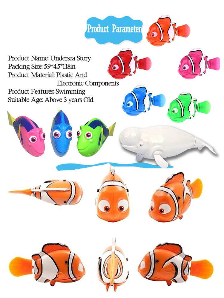 Juguete electrónico para nadar con pilas para mascotas, juguetes de decoración para tanque, 4 piezas