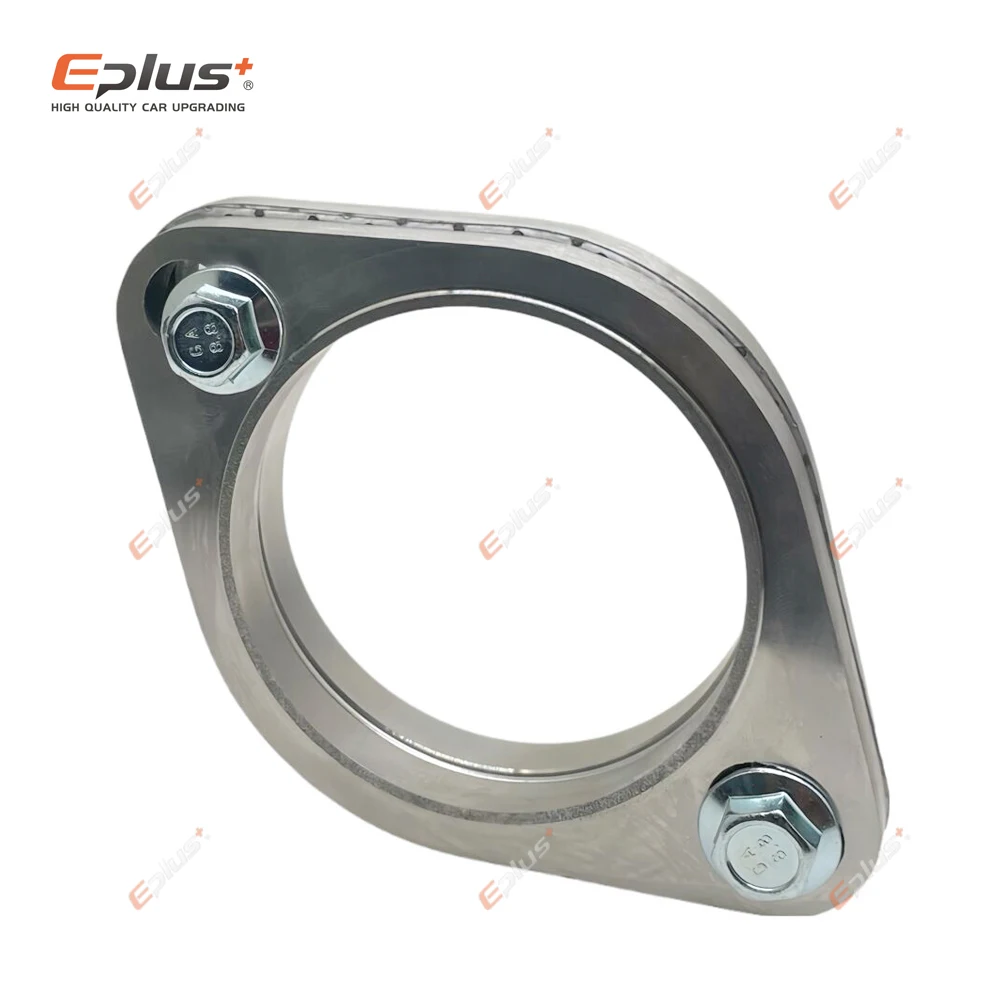 Eplus-Kit de junta de brida de silenciador de tubo de escape para coche y motocicleta, Universal, 2 agujeros, acero inoxidable 304, 51MM, 63MM, 76MM