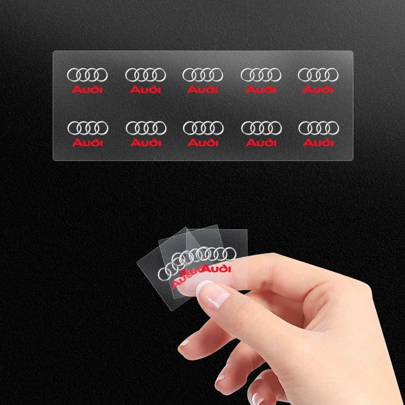 Pegatina Interior de coche, calcomanías de control Central, insignia emblema para Audi sline A4 B7 B8 B9 A3 8P 8V 8L A5 A6 C6 C5 C7 4F A1 A7 A8 Q2 Q3