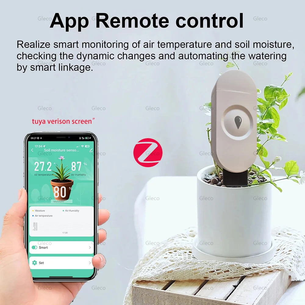 Tuya Smart Life Zigbee-probador de humedad del suelo, higrómetro, Sensor de temperatura del suelo para riego de automatización de jardín doméstico