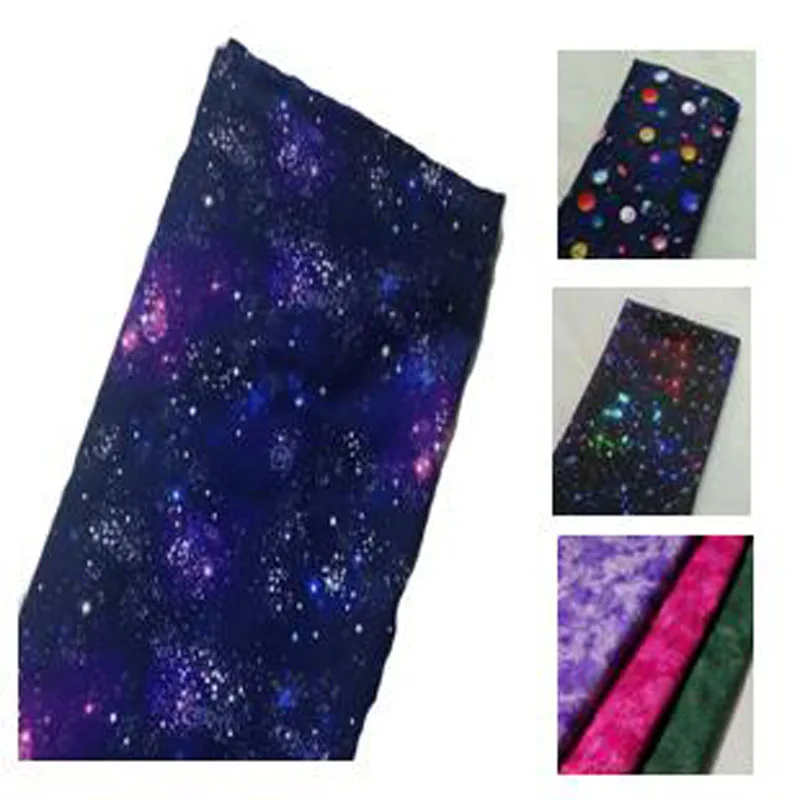 Universum Galaxie Serie Nachthimmel Stern dunkelblau Astronomie Milch Weg Flare Stern Baumwolle Stoff Nähen Stoff Kleid Textil Taschentuch