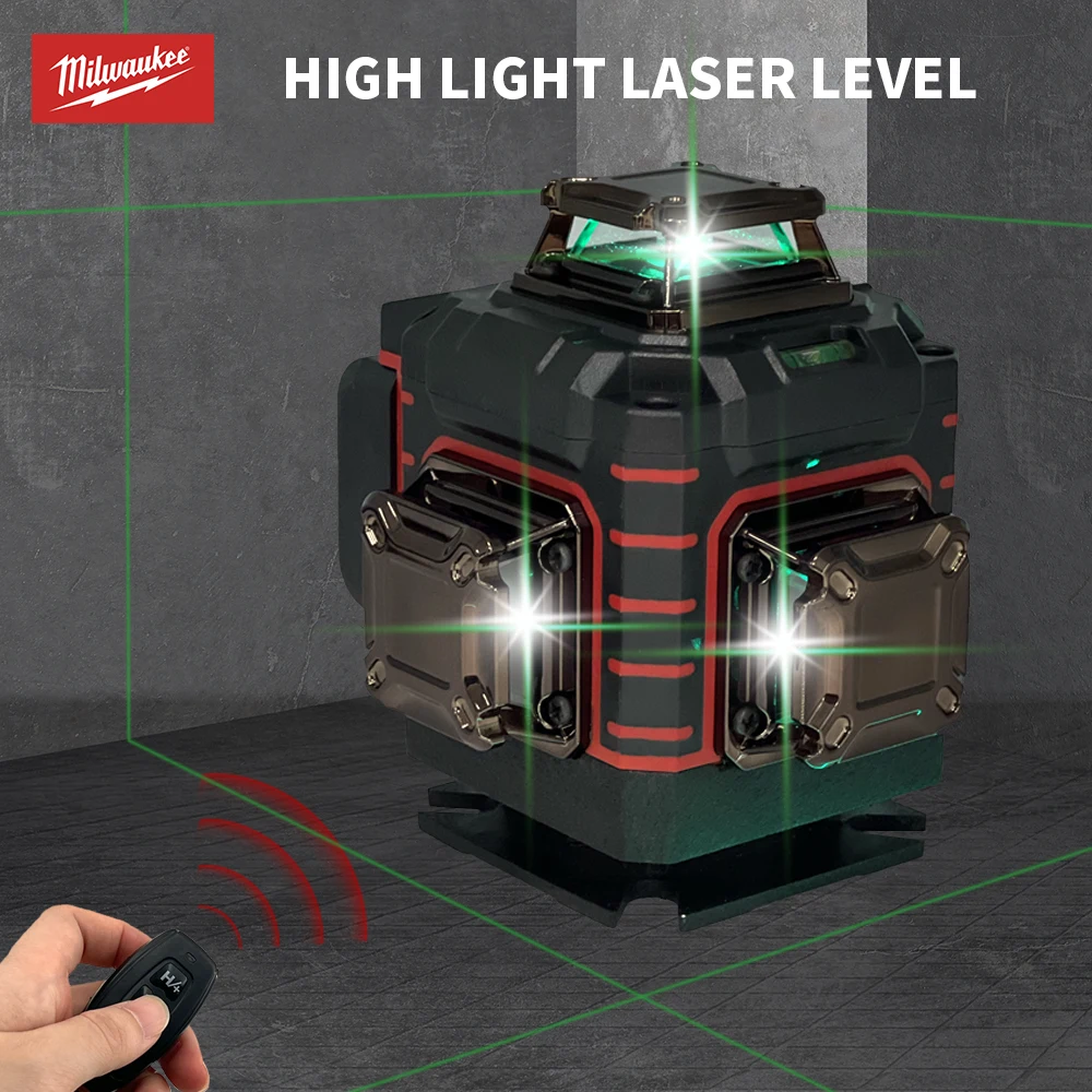 Milwaukee 4D 16 Lines Green Beam 360° Self-leveling Laser Levels Horizontal And Vertical Professional Laser Level Tool