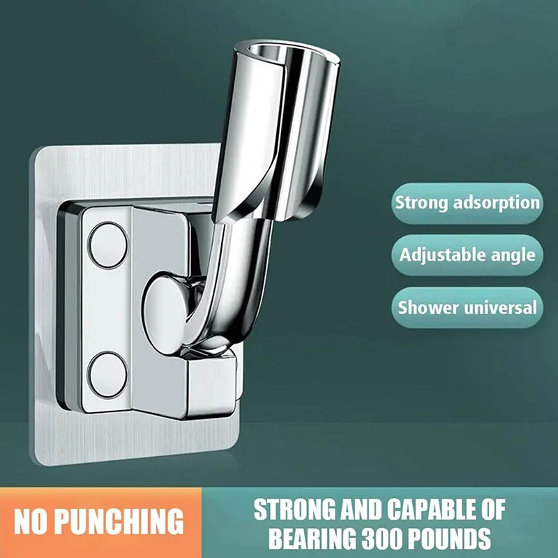 Soporte de ducha 2024, soporte de pared autoadhesivo ajustable sin perforaciones, soporte para cabezal de ducha montado en el baño, accesorios de baño de ducha