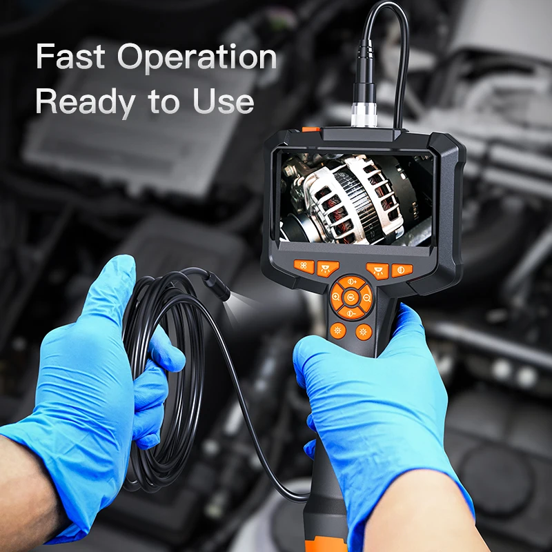 HD1080p กล้อง Endoscope 4.3 นิ้ว 8 มม./Dual เลนส์ IP67 กันน้ํารถตรวจสอบ Borescope กล้อง Endoscopic อุตสาหกรรม