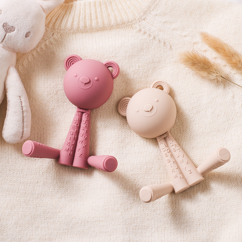 TeWindsor-Hochet de dentition en silicone pour bébé, jouets tactiles pour nouveau-nés, 0-12 mois