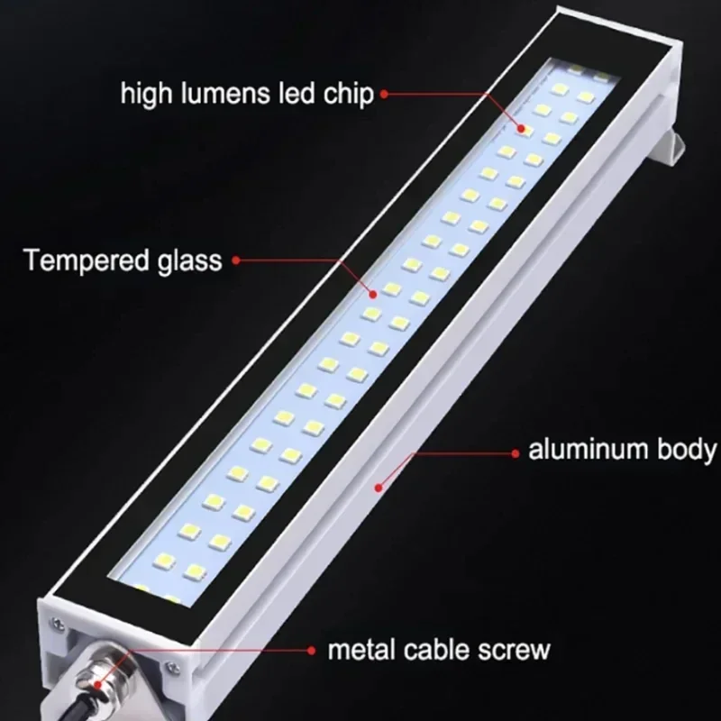 220V 24V Led Machine Tool Work Light Waterproof Oil-proof Explosion-proof Lamp CNC Lathe Lighting Lamp  Aluminum Alloy Led Lamps