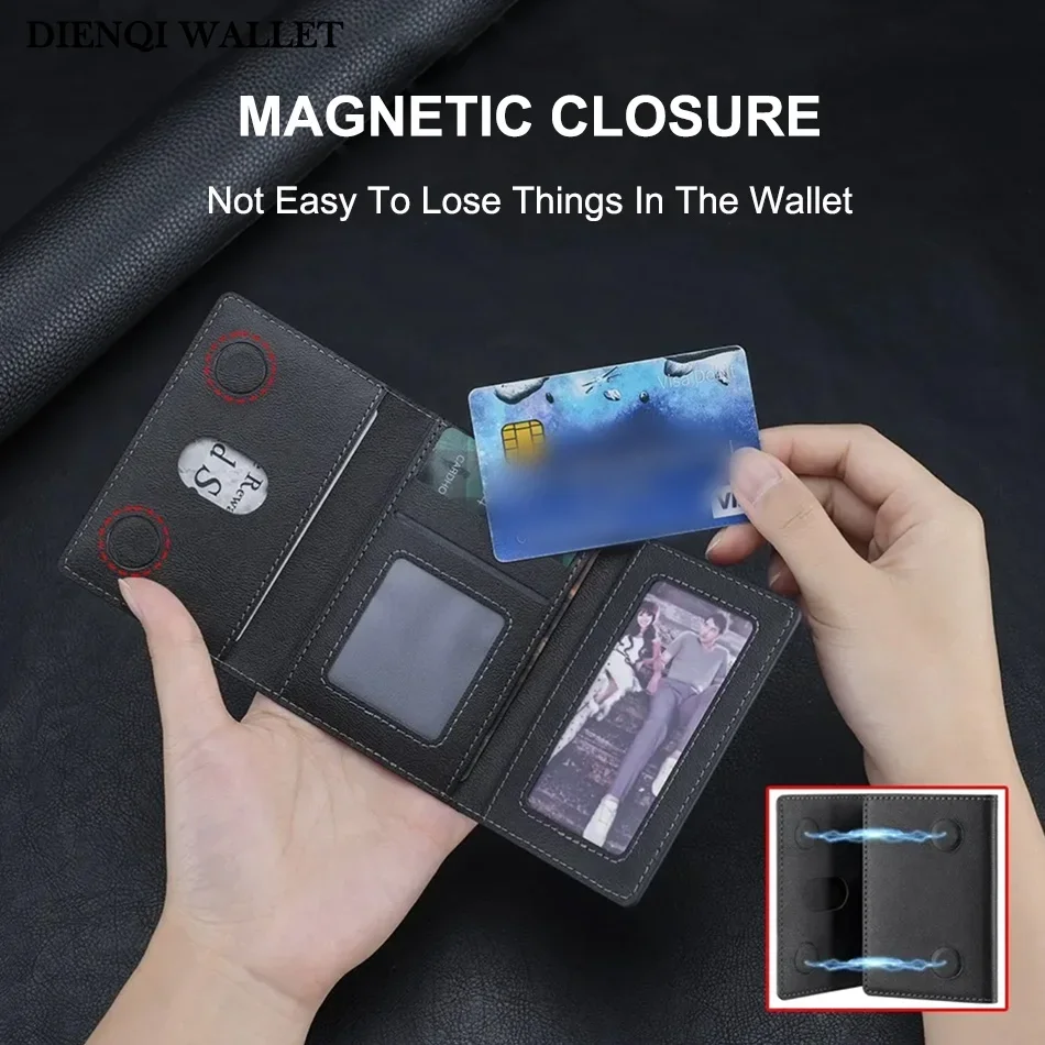 Etui na karty Magsafe PU Leather Trifold Magnetic Cardholder Card Bag Wallet dla Apple dla IPhone 16 15 14 13 12 Pro Max Mini