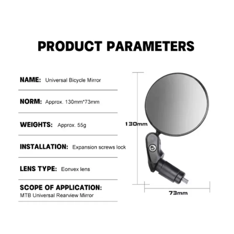 จักรยาน 1PC ด้านหลังกระจกนูน Handlebar DROP Bar Mount เลนส์อะคริลิค Back Sight Reflector Light น้ําหนัก