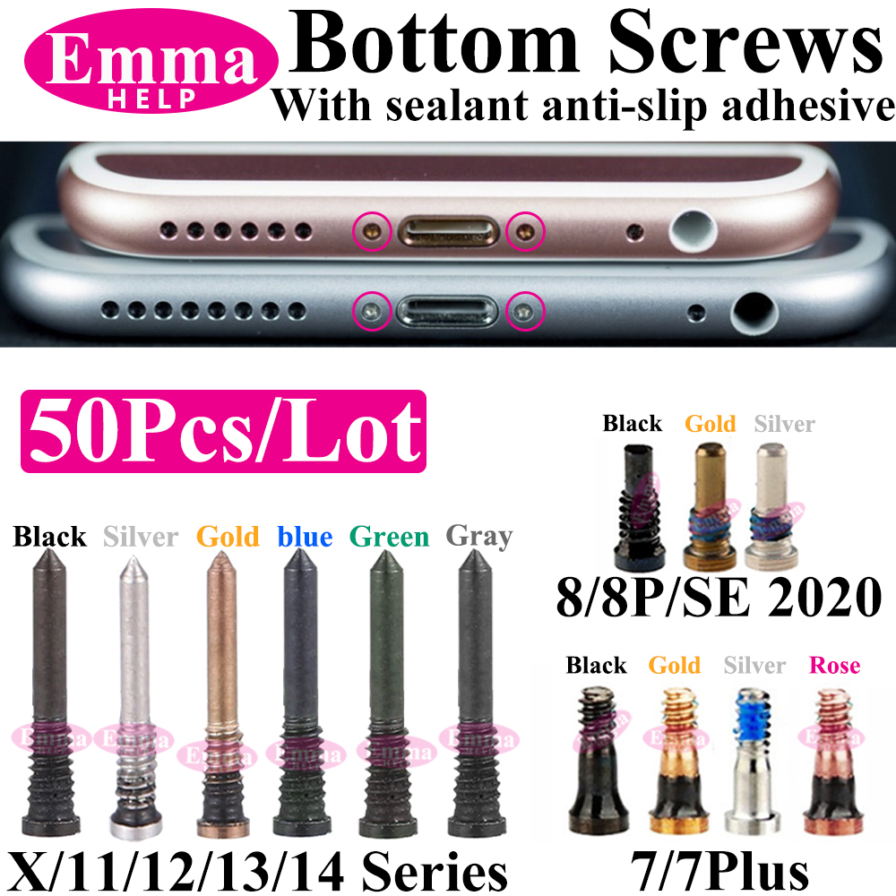 50Pcs Back Cover Bottom Screws for iPhone 15 14 11 12 Pro Max XS XR 7 8 Plus Pentalobe Bottom Dock Repair Screw Part Accessories
