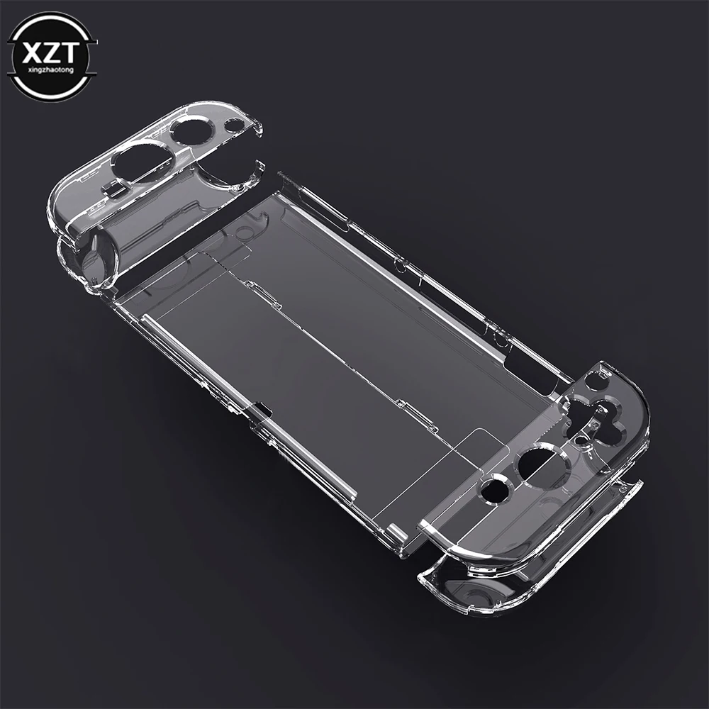 Funda transparente de cristal para Nintendo Switch OLED, funda rígida transparente acoplable para accesorios de consola Switch OLED