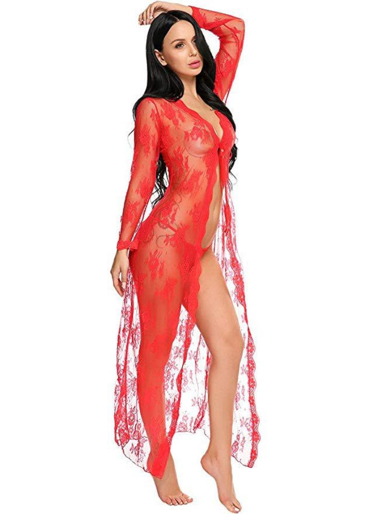 Camicia da notte sexy Donna Lingerie segreta Abiti da ballo trasparenti Babydoll Cappotti erotici da sera Tentazione Biancheria intima lunga Camicia da notte