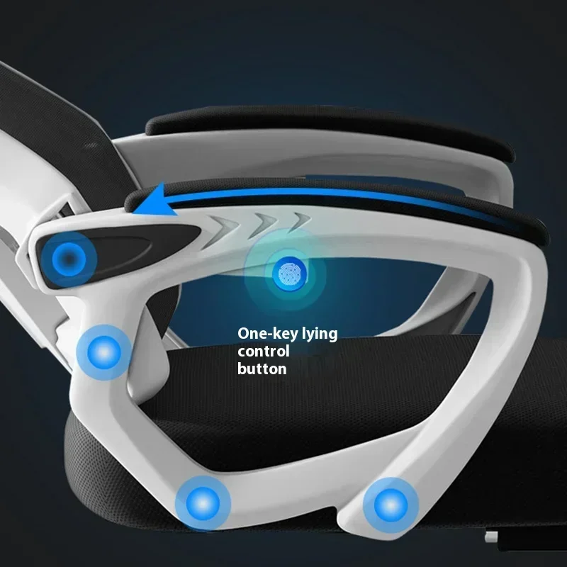 เก้าอี้สํานักงานโต๊ะเล่นเกมคอมพิวเตอร์ตามหลักสรีรศาสตร์ปรับแขน 3D Headrest เก้าอี้ยกเก้าอี้กลับสามารถเอียงกลับด้วย Foo Pedals