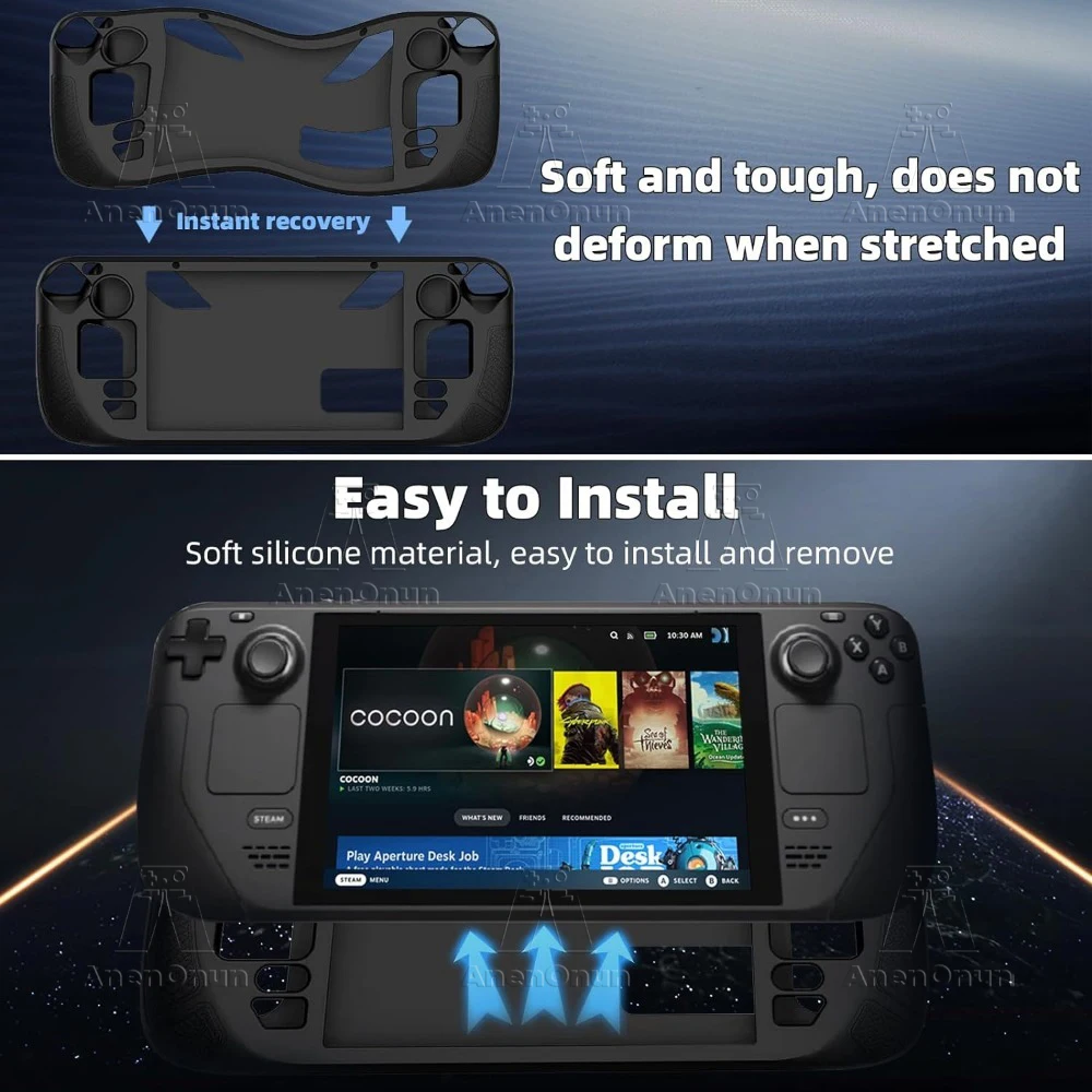 Steam Deck Full Fit Protective Case with Folding Stand Anti-fall Anti-slip Soft Shell High Quality Silicone Cover Accessories