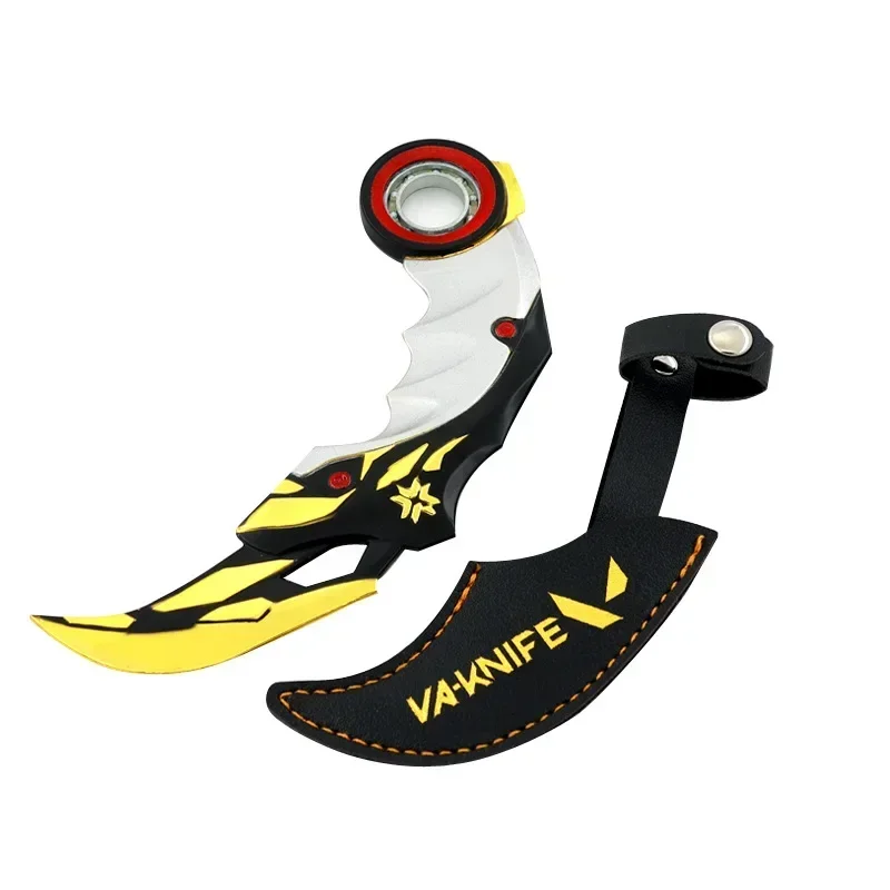 17 センチメートル Valorant チャンピオンシップ 2021 Karambit 回転可能な全金属ゲーム近接武器トレーニングナイフ爪コスプレ小道具おもちゃ家の装飾