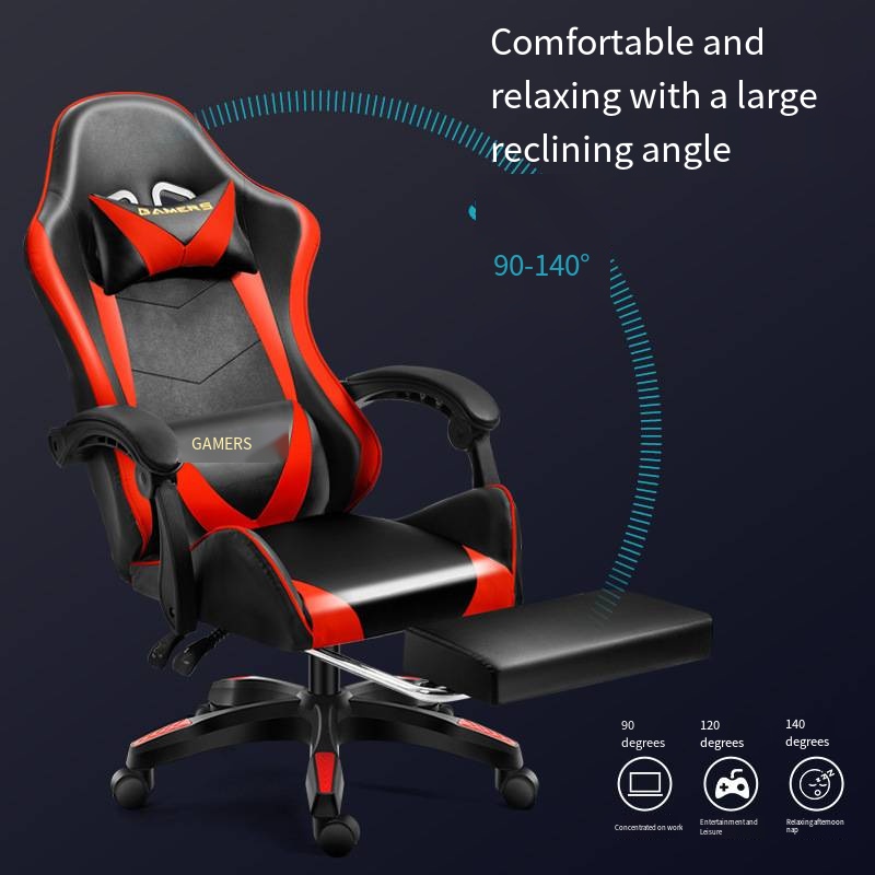 Cadeira de jogos cadeira de escritório ergonômica couro do plutônio cadeira de mesa do computador com encosto de cabeça e apoio lombar cadeiras de jogo cadeira de corrida