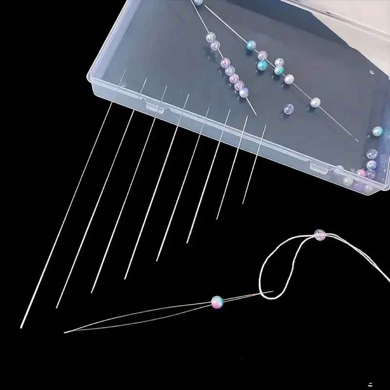 Beading Needles Pins Open Curved Big Eye Needle for Beads Bracelet DIY Jewelry Making Tools Handmade Craft Beaded Threading Pins