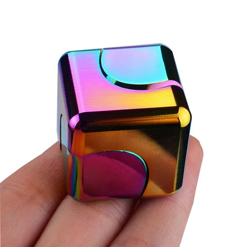 Hình Vuông Diệu Kỳ Xúc Xắc Kim Loại Xoay Cube Fidget Spinner Antistress EDC Đầu Ngón Tay Đồ Chơi Đồ Chơi Quay Học Tập Thông Hơi Trò Chơi Máy Tính Để Bàn Quà Tặng